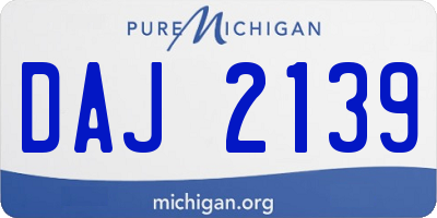 MI license plate DAJ2139