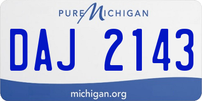 MI license plate DAJ2143