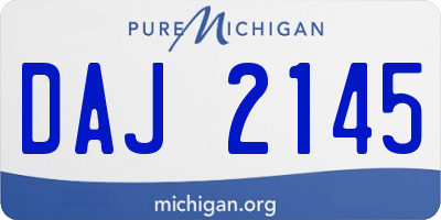 MI license plate DAJ2145