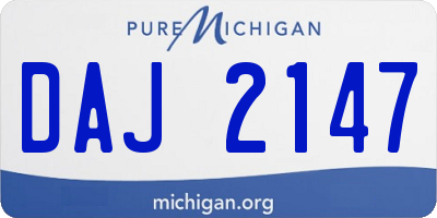 MI license plate DAJ2147