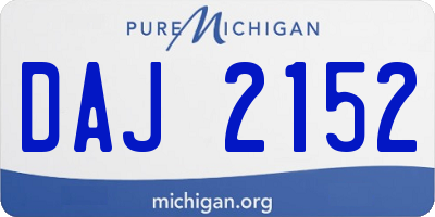 MI license plate DAJ2152