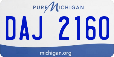MI license plate DAJ2160