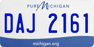 MI license plate DAJ2161