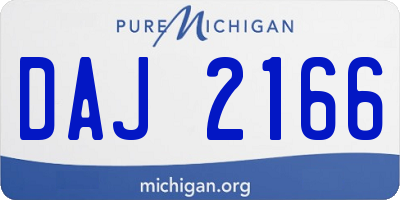 MI license plate DAJ2166