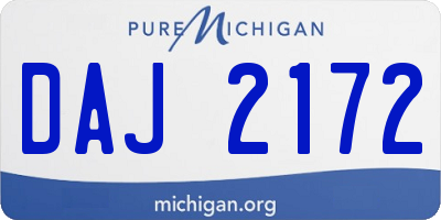 MI license plate DAJ2172