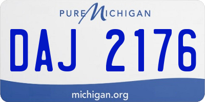 MI license plate DAJ2176