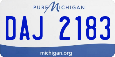 MI license plate DAJ2183