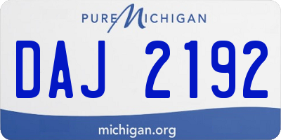 MI license plate DAJ2192