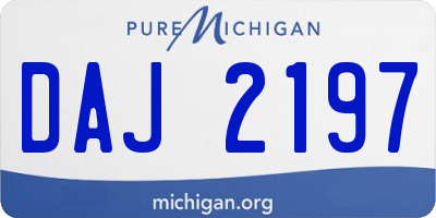 MI license plate DAJ2197