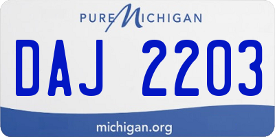 MI license plate DAJ2203
