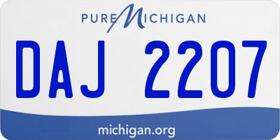 MI license plate DAJ2207