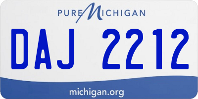MI license plate DAJ2212