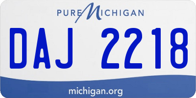 MI license plate DAJ2218