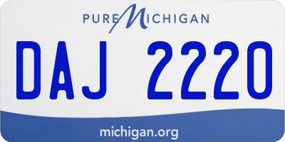 MI license plate DAJ2220