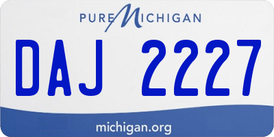 MI license plate DAJ2227