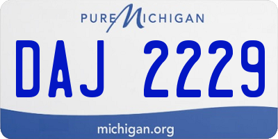 MI license plate DAJ2229