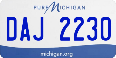 MI license plate DAJ2230