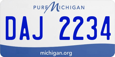 MI license plate DAJ2234