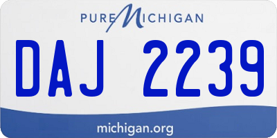 MI license plate DAJ2239