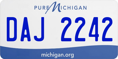 MI license plate DAJ2242