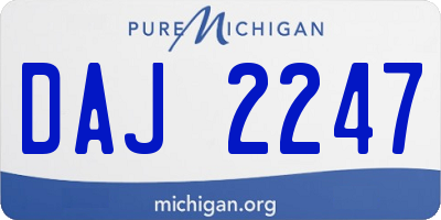 MI license plate DAJ2247