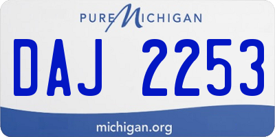 MI license plate DAJ2253