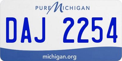 MI license plate DAJ2254