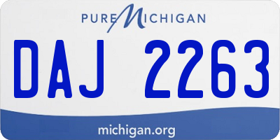 MI license plate DAJ2263