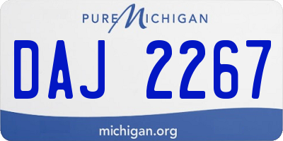 MI license plate DAJ2267