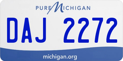 MI license plate DAJ2272