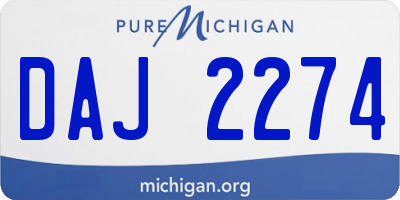 MI license plate DAJ2274