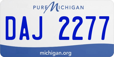 MI license plate DAJ2277