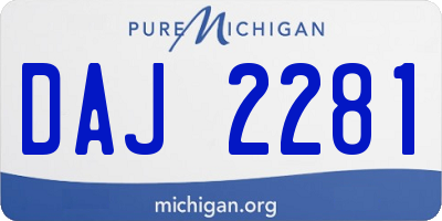 MI license plate DAJ2281
