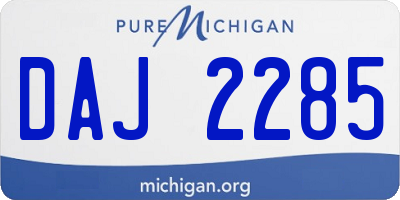 MI license plate DAJ2285