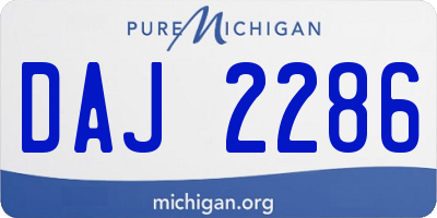 MI license plate DAJ2286