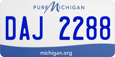MI license plate DAJ2288