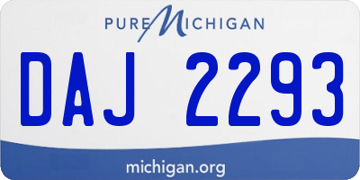 MI license plate DAJ2293