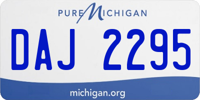 MI license plate DAJ2295