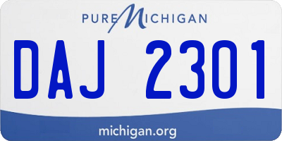 MI license plate DAJ2301