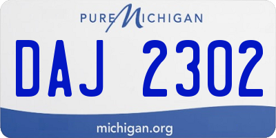 MI license plate DAJ2302