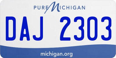 MI license plate DAJ2303