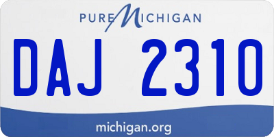 MI license plate DAJ2310