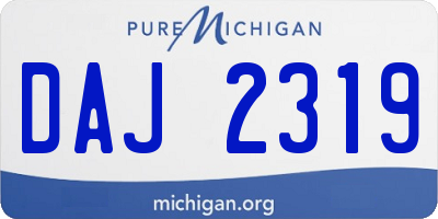 MI license plate DAJ2319