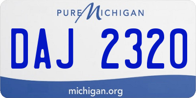 MI license plate DAJ2320