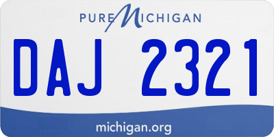 MI license plate DAJ2321