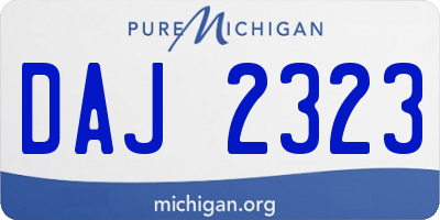MI license plate DAJ2323