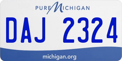 MI license plate DAJ2324