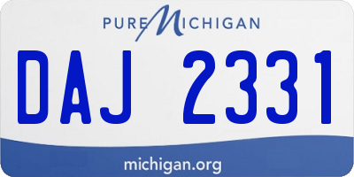 MI license plate DAJ2331