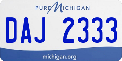 MI license plate DAJ2333