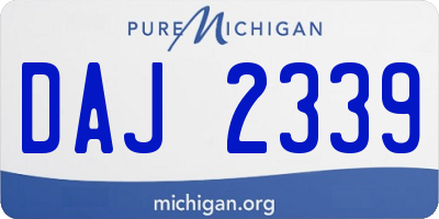 MI license plate DAJ2339